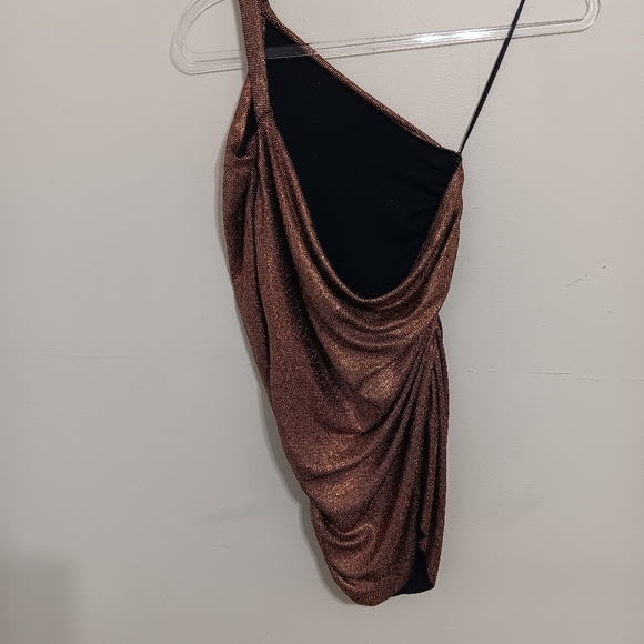 ZARA Festive days Asymeyric one shoulder shimmer rushed top size Small NEW - Picture 9 of 14
